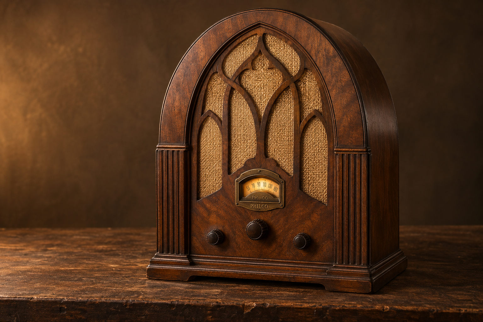 Philco Baby Grand cathedral radio